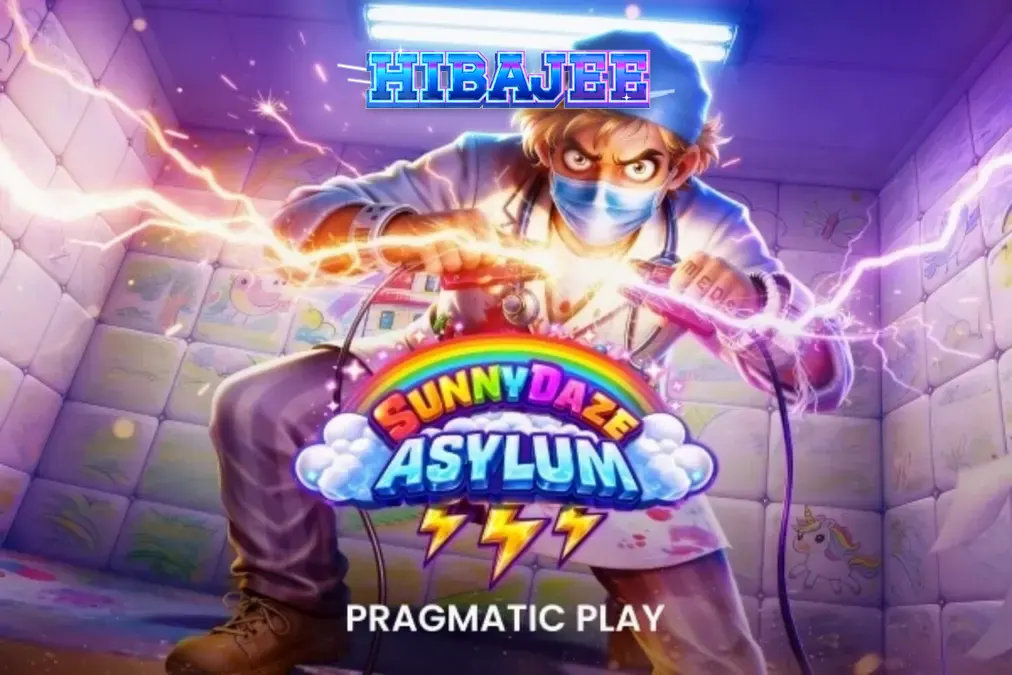 Sunnydaze Asylum স্লট গেমের নিওন এবং পাগলাগারদ থিমযুক্ত ইন্টারফেস